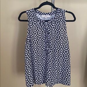 LOFT Monochrome Geometric Sleeveless Blouse